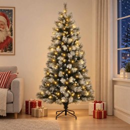 VidaXL Sztuczna choinka z zawiasami 180 cm 300 LED Ciepła biel