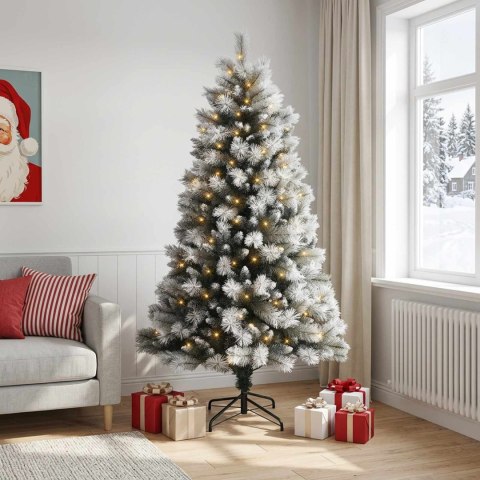 VidaXL Sztuczna choinka z zawiasami 180 cm 300 LED Ciepła biel