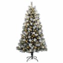 VidaXL Sztuczna choinka z zawiasami 180 cm 300 LED Ciepła biel