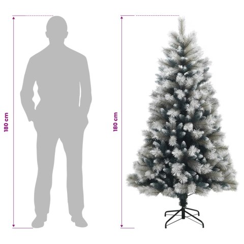 VidaXL Sztuczna choinka z zawiasami 180 cm 300 LED Ciepła biel