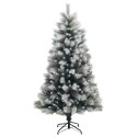 VidaXL Sztuczna choinka z zawiasami 180 cm PVC i Metal Szary i biały