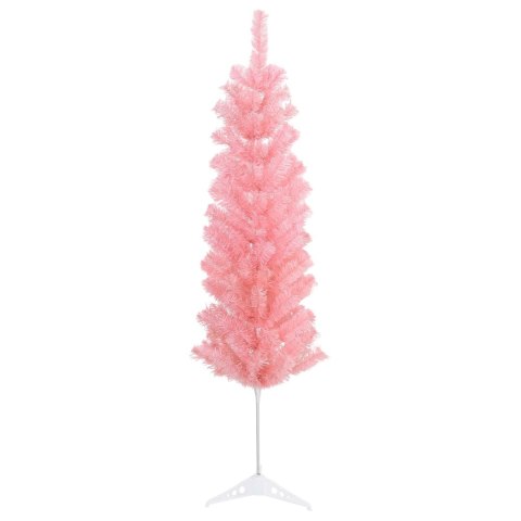 VidaXL Sztuczna wąska choinka z bombkami 120 cm 150 LED Ciepła biel