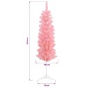 VidaXL Sztuczna wąska choinka z bombkami 120 cm 150 LED Ciepła biel