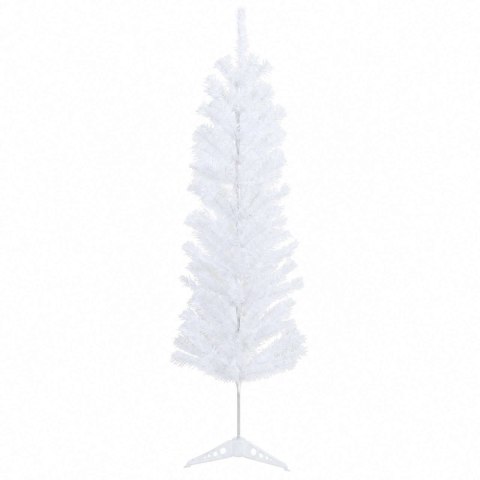 VidaXL Sztuczna wąska choinka z bombkami 150 cm 150 LED Ciepła biel