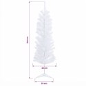 VidaXL Sztuczna wąska choinka z bombkami 150 cm 150 LED Ciepła biel
