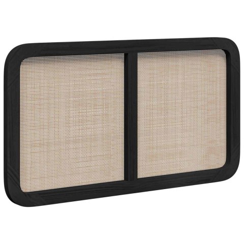VidaXL Zagłówek Z zagłówkiem Czarny 100 x 55 x 3 cm rattan