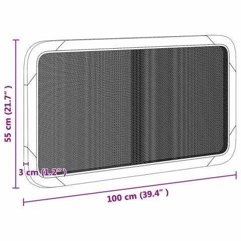 VidaXL Zagłówek Z zagłówkiem Czarny 100 x 55 x 3 cm rattan