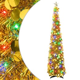 VidaXL Choinka LED pop-up z gwiazdą na czubku 120 cm 50 LED PET złoty