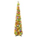 VidaXL Choinka LED pop-up z gwiazdą na czubku 120 cm 50 LED PET złoty