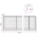 VidaXL Gabion z drutu 5 mm i siatką 10x10 cm 350x100x100 cm