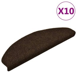 VidaXL Maty na schody samoprzylepne 10 szt. 65x21x4 cm Brązowe