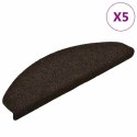 VidaXL Maty na schody samoprzylepne 5 szt. 65x21x4 cm Ciemnobrązowe