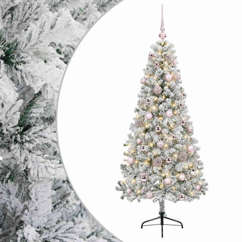 VidaXL Sztuczna choinka z bombką 120 cm 150 LED Ciepła biel