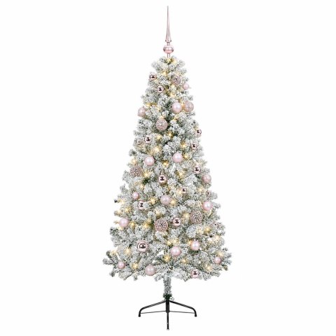 VidaXL Sztuczna choinka z bombką 120 cm 150 LED Ciepła biel