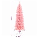 VidaXL Wąska sztuczna choinka z bombką 240 cm 300 LED Ciepła biel
