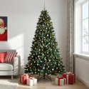 VidaXL Sztuczna choinka, ciemnozielona, z bombkami 300 cm 600 LED