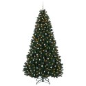 VidaXL Sztuczna choinka, ciemnozielona, z bombkami 300 cm 600 LED
