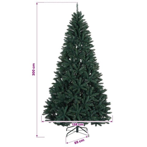 VidaXL Sztuczna choinka, ciemnozielona, z bombkami 300 cm 600 LED