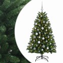 VidaXL Sztuczna choinka, średniozielona, z bombkami 150 cm 150 LED