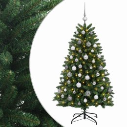 VidaXL Sztuczna choinka, średniozielona, z bombkami 150 cm 150 LED