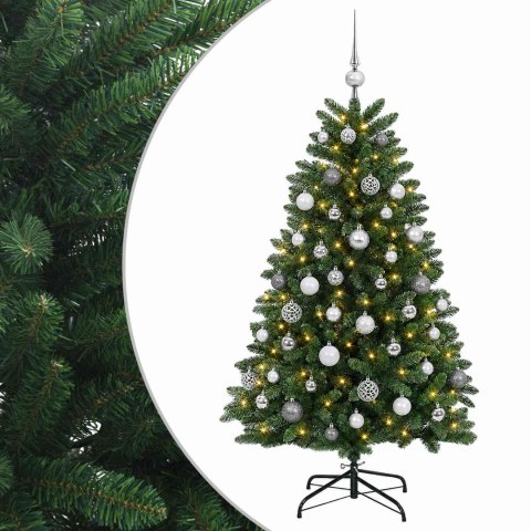 VidaXL Sztuczna choinka, średniozielona, z bombkami 150 cm 150 LED