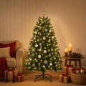VidaXL Sztuczna choinka, średniozielona, z bombkami 150 cm 150 LED