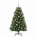 VidaXL Sztuczna choinka, średniozielona, z bombkami 150 cm 150 LED