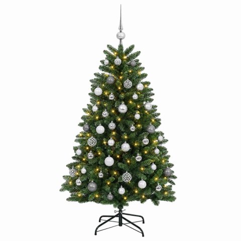 VidaXL Sztuczna choinka, średniozielona, z bombkami 150 cm 150 LED