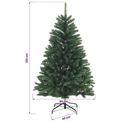 VidaXL Sztuczna choinka, średniozielona, z bombkami 150 cm 150 LED