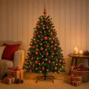VidaXL Sztuczna choinka, średniozielona, z bombkami 180 cm 300 LED