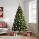 VidaXL Sztuczna choinka, średniozielona, z bombkami 210 cm 300 LED