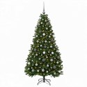 VidaXL Sztuczna choinka, średniozielona, z bombkami 210 cm 300 LED