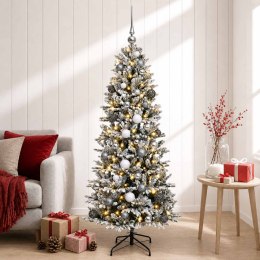 VidaXL Sztuczna choinka z bombką 120 cm 150 LED Ciepła biel PVC i PE