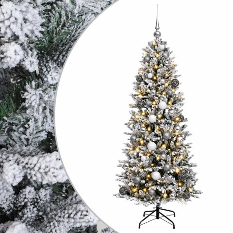 VidaXL Sztuczna choinka z bombką 120 cm 150 LED Ciepła biel PVC i PE