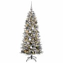 VidaXL Sztuczna choinka z bombką 120 cm 150 LED Ciepła biel PVC i PE