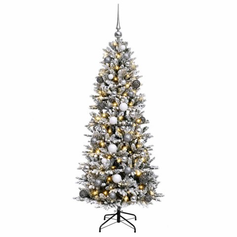 VidaXL Sztuczna choinka z bombką 120 cm 150 LED Ciepła biel PVC i PE