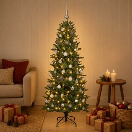 VidaXL Sztuczna choinka z bombką 120 cm 150 LED Ciepła biel PVC i PE
