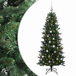 VidaXL Sztuczna choinka z bombką 120 cm 150 LED Ciepła biel PVC i PE