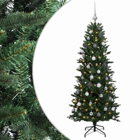 VidaXL Sztuczna choinka z bombką 120 cm 150 LED Ciepła biel PVC i PE