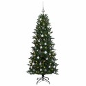 VidaXL Sztuczna choinka z bombką 120 cm 150 LED Ciepła biel PVC i PE