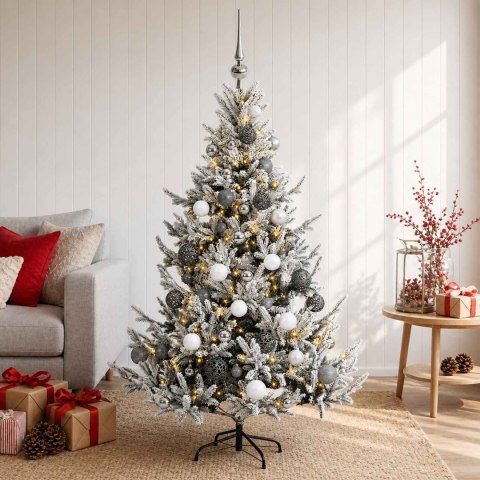 VidaXL Sztuczna choinka z bombką 120 cm 150 LED Ciepła biel