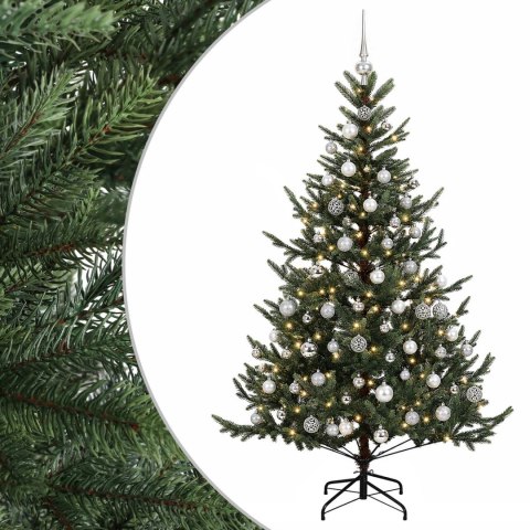 VidaXL Sztuczna choinka z bombką 180 cm 300 LED Ciepła biel