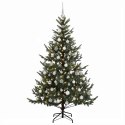 VidaXL Sztuczna choinka z bombką 180 cm 300 LED Ciepła biel