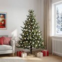 VidaXL Sztuczna choinka z bombką 180 cm 300 LED Ciepła biel