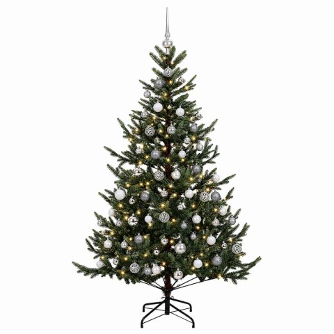 VidaXL Sztuczna choinka z bombką 180 cm 300 LED Ciepła biel