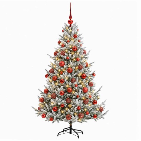 VidaXL Sztuczna choinka z bombką 180 cm 300 LED Ciepła biel