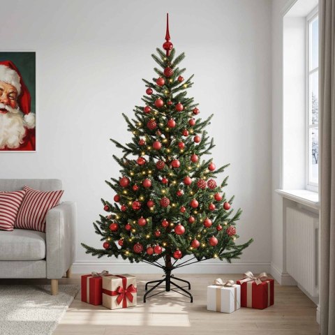 VidaXL Sztuczna choinka z bombką 180 cm 300 LED Ciepła biel