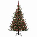 VidaXL Sztuczna choinka z bombką 180 cm 300 LED Ciepła biel