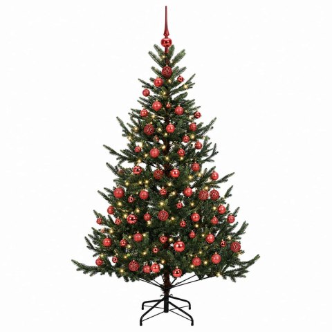 VidaXL Sztuczna choinka z bombką 180 cm 300 LED Ciepła biel
