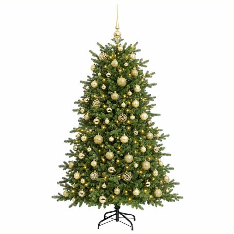 VidaXL Sztuczna choinka z bombką 180 cm 300 LED Ciepła biel
